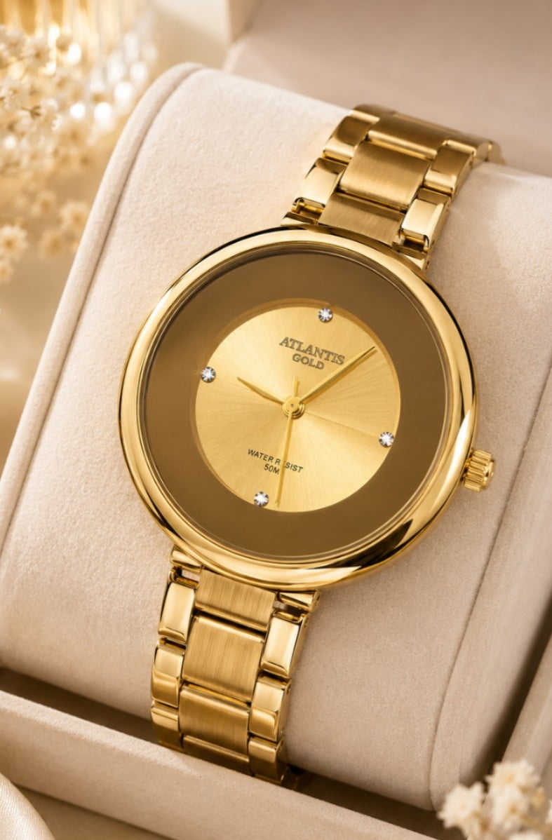 Relógio Banhado a Ouro Atlantis Gold G3504D