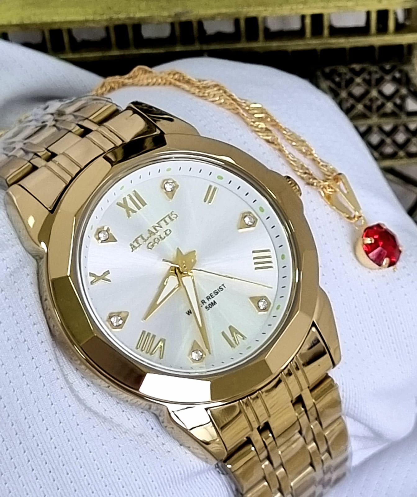 Relógio Banhado a Ouro Atlantis Gold G8029K2