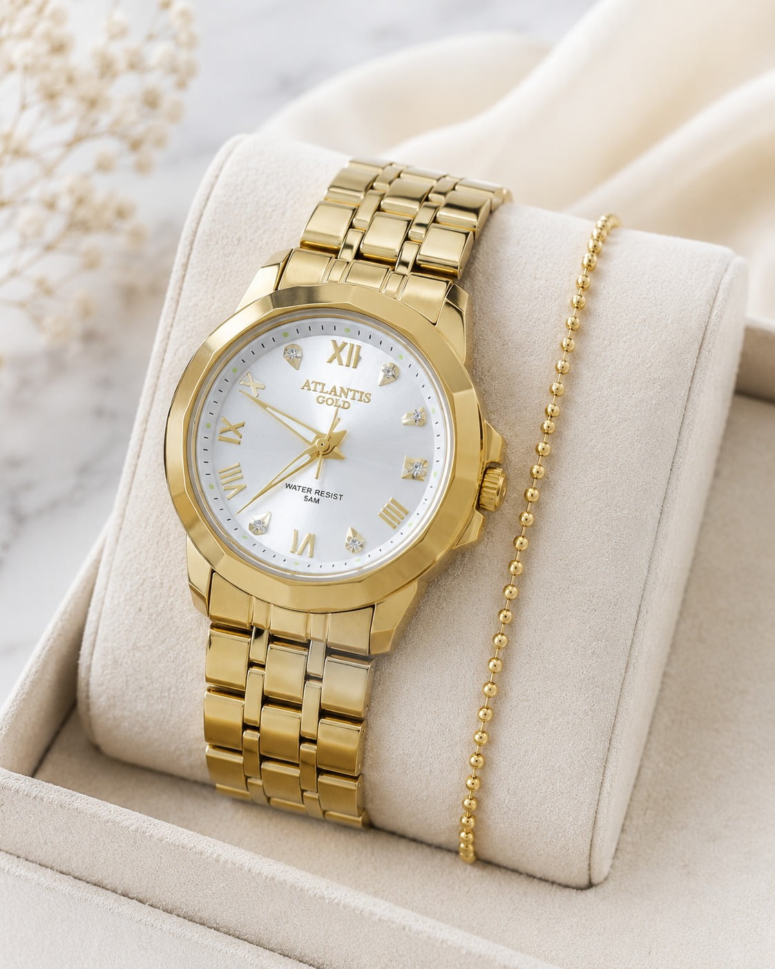 Relógio Banhado a Ouro Atlantis Gold G8029K5