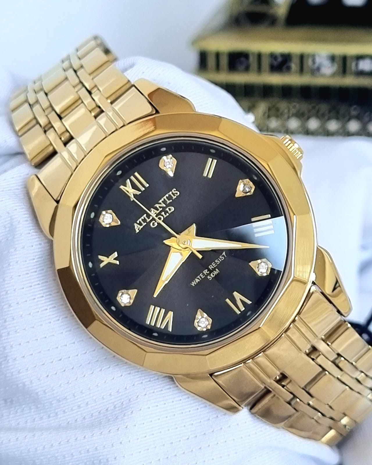 Relógio Banhado a Ouro Atlantis Gold G8029PP