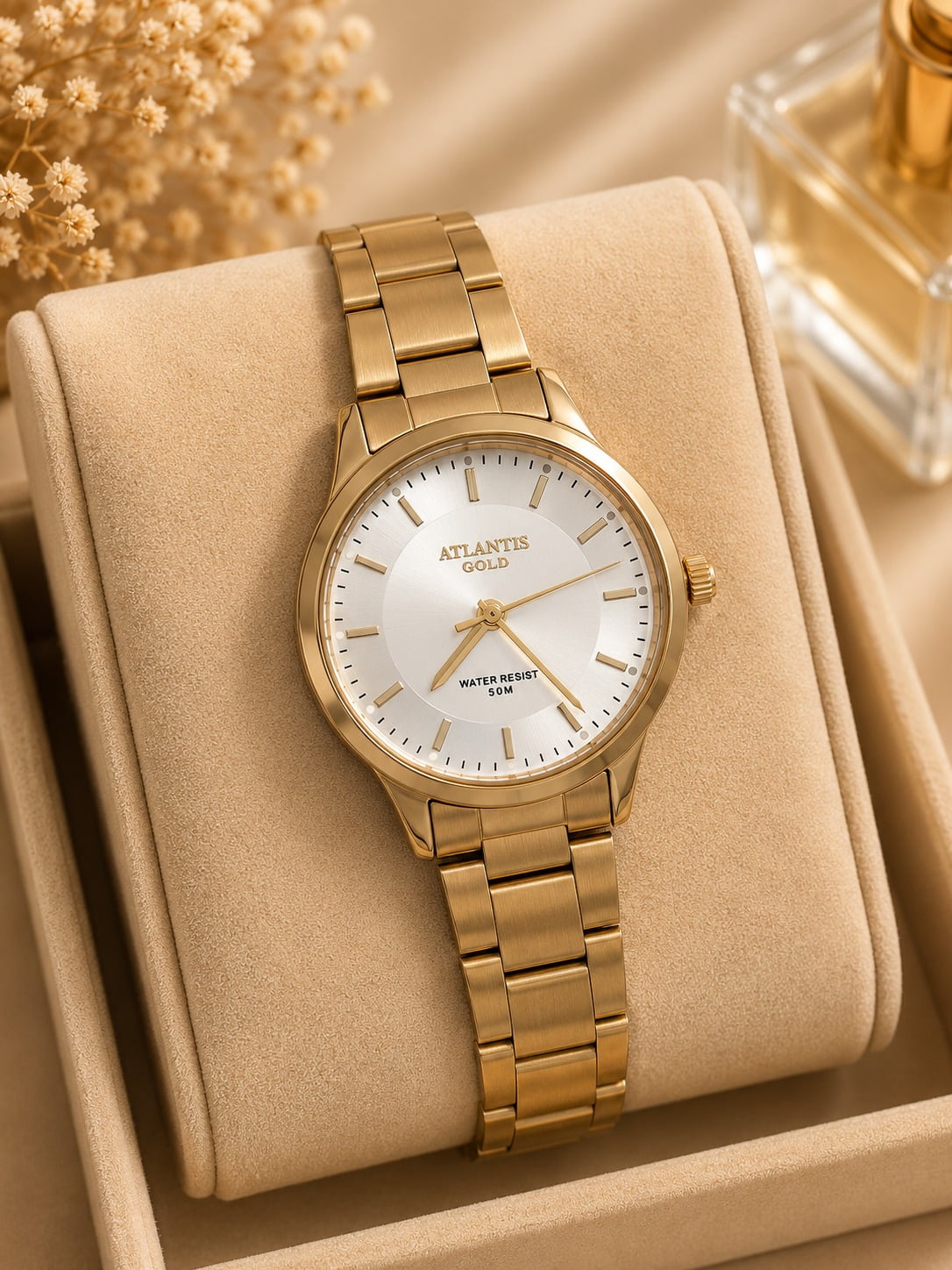 Relógio Banhado a Ouro Atlantis Gold W2002 P