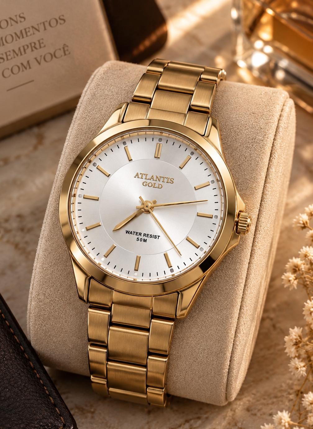 Relógio Banhado a Ouro Atlantis Gold W2002 P