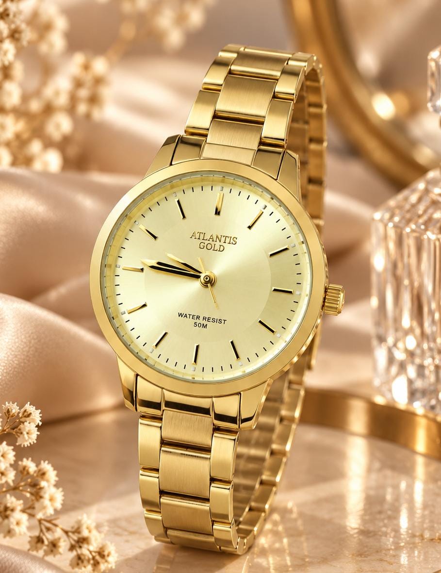 Relógio Banhado a Ouro Atlantis Gold W2002DPD