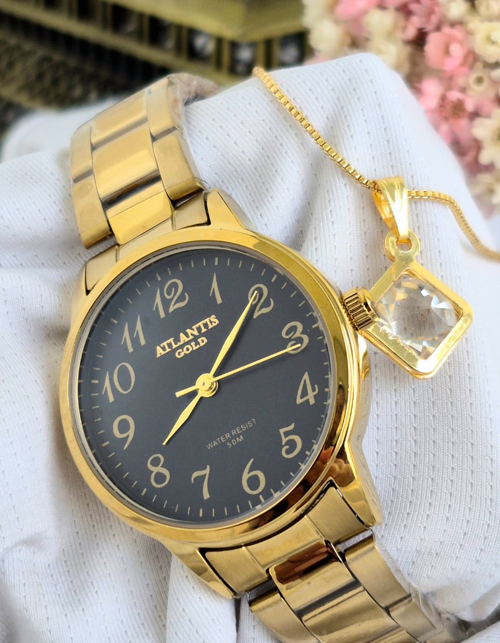 Relógio Banhado a Ouro Atlantis Gold W8002K1