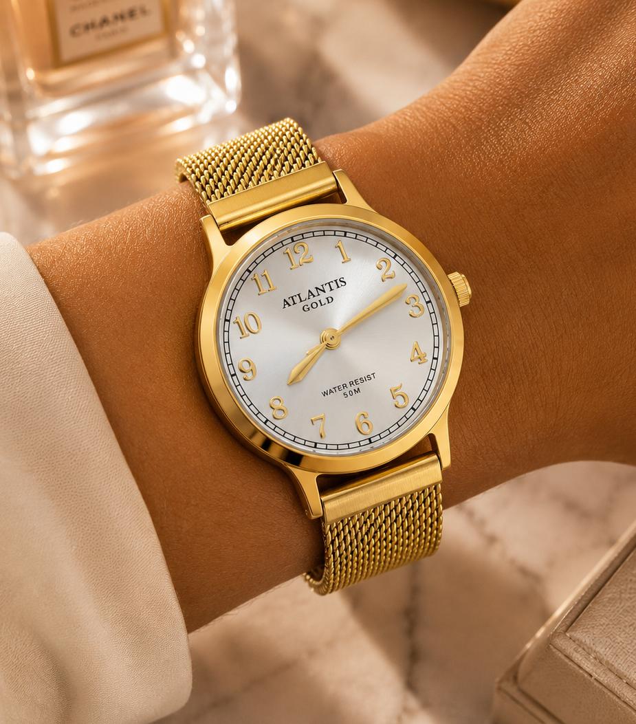 Relógio Banhado a Ouro Atlantis Gold W8117B