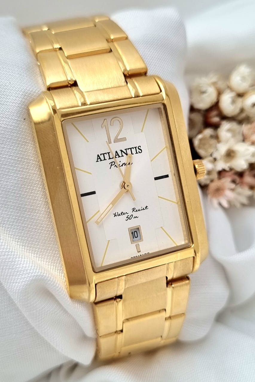 Relógio Banhado a Ouro Atlantis S021G1