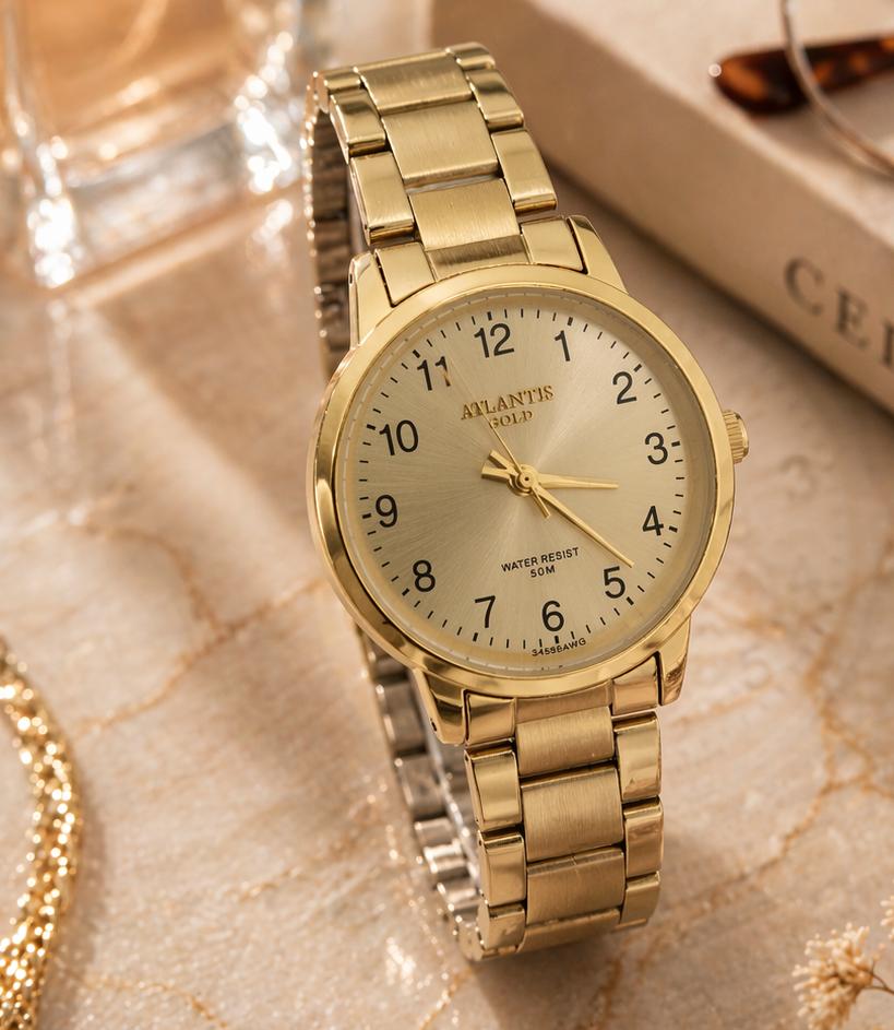 Relógio Banhado a Ouro Atlantis Style G3499D