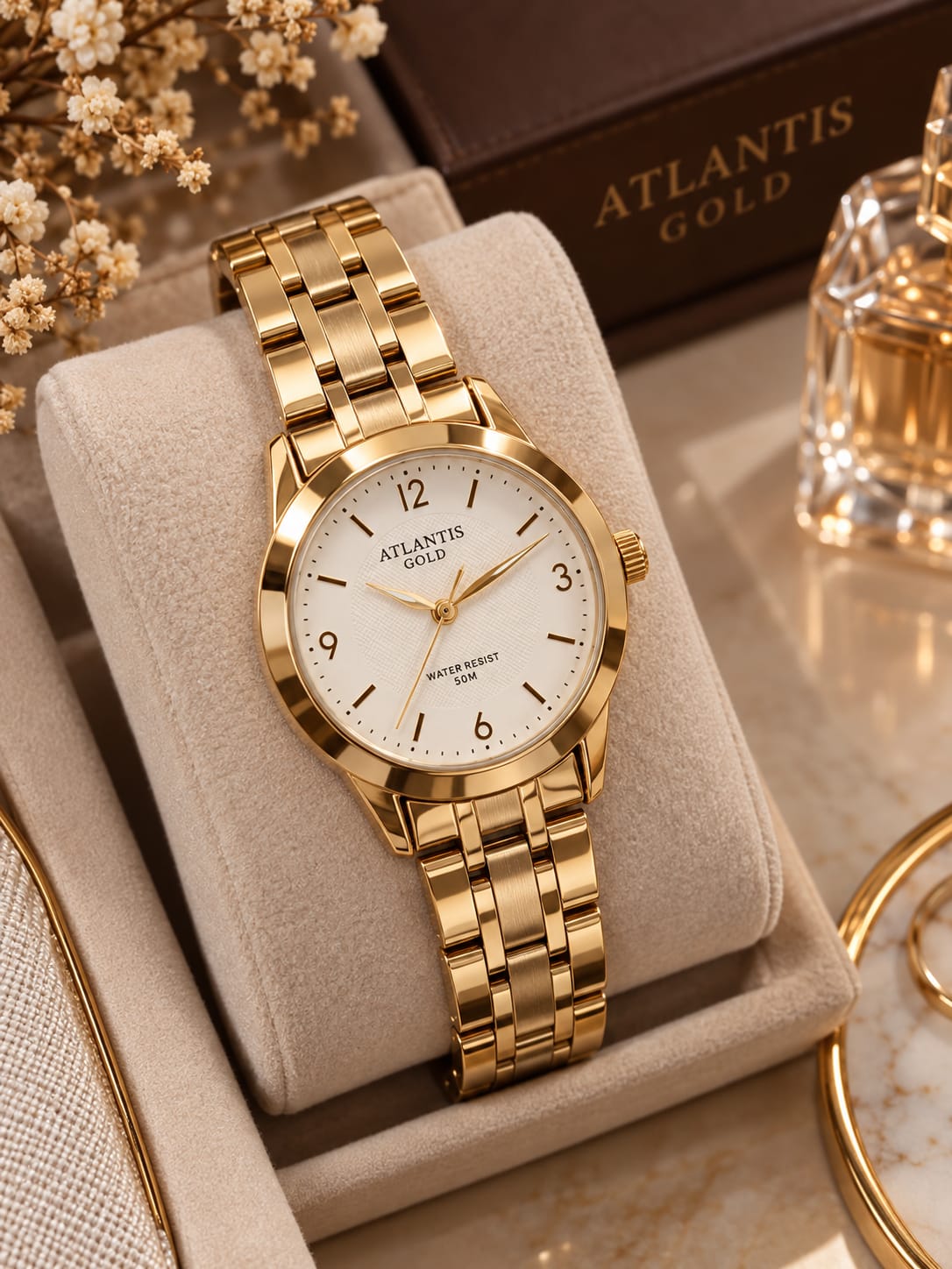 Relógio Banhado a Ouro Atlantis w2001ku1