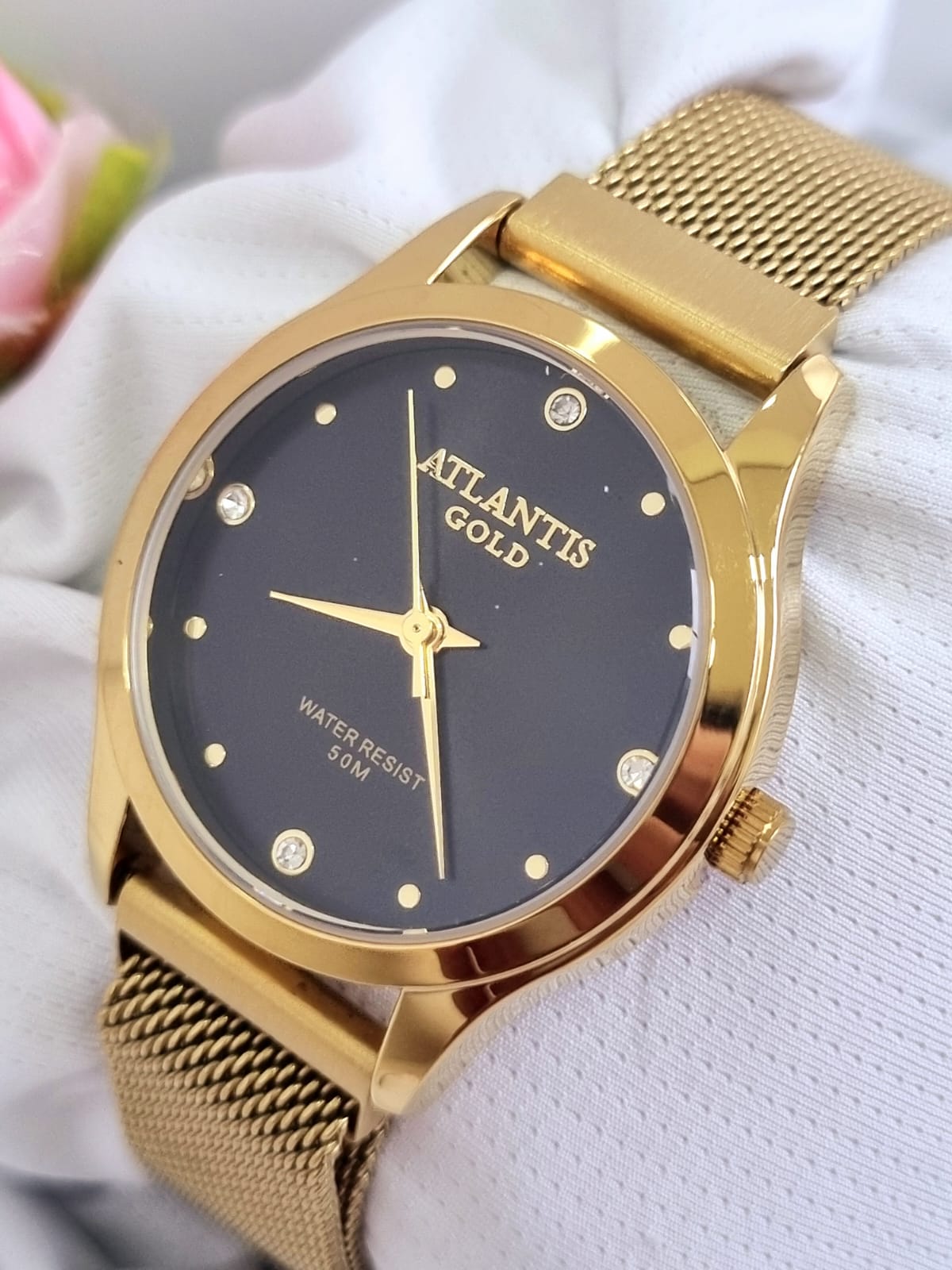 Relógio Banhado a Ouro Atlantis W8001