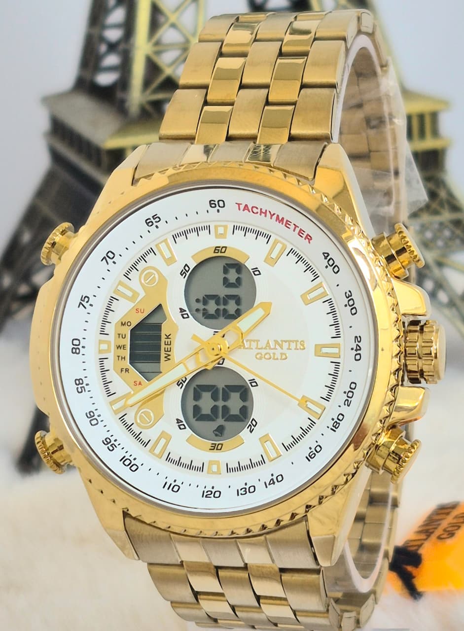 Relógio Dourado Altantis A8065B