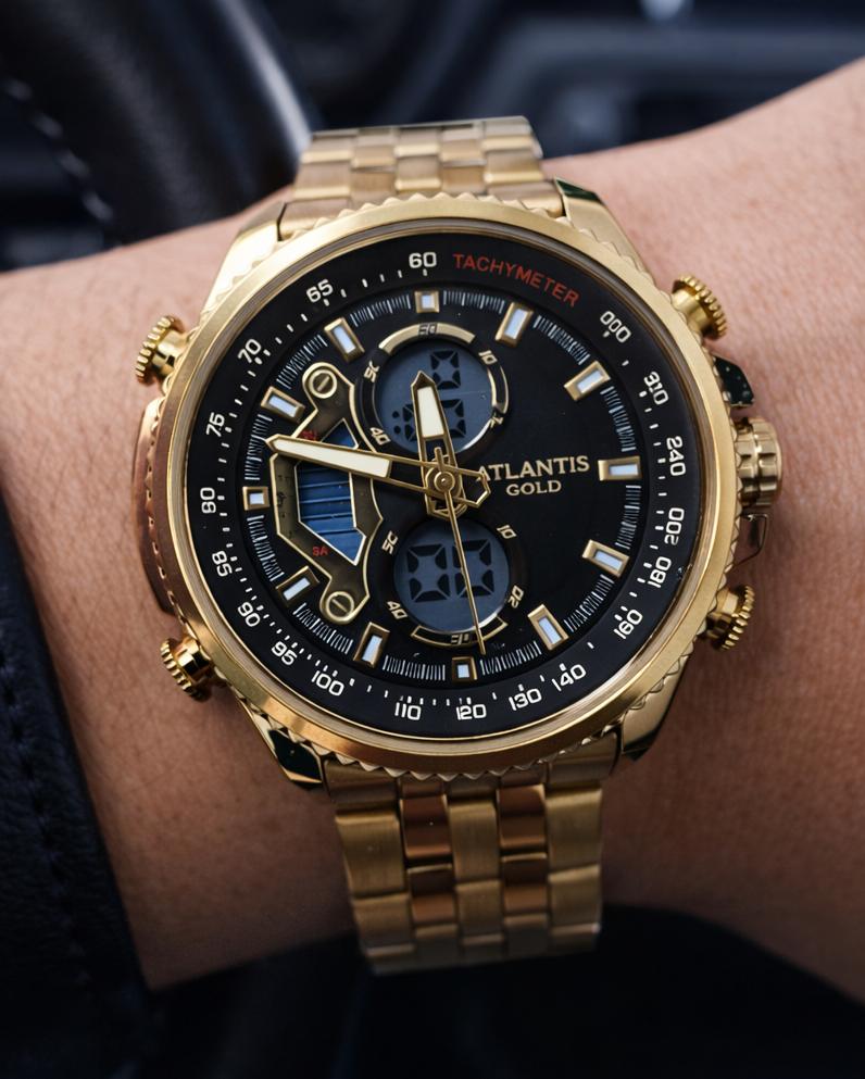 Relógio Dourado Altantis A8065D