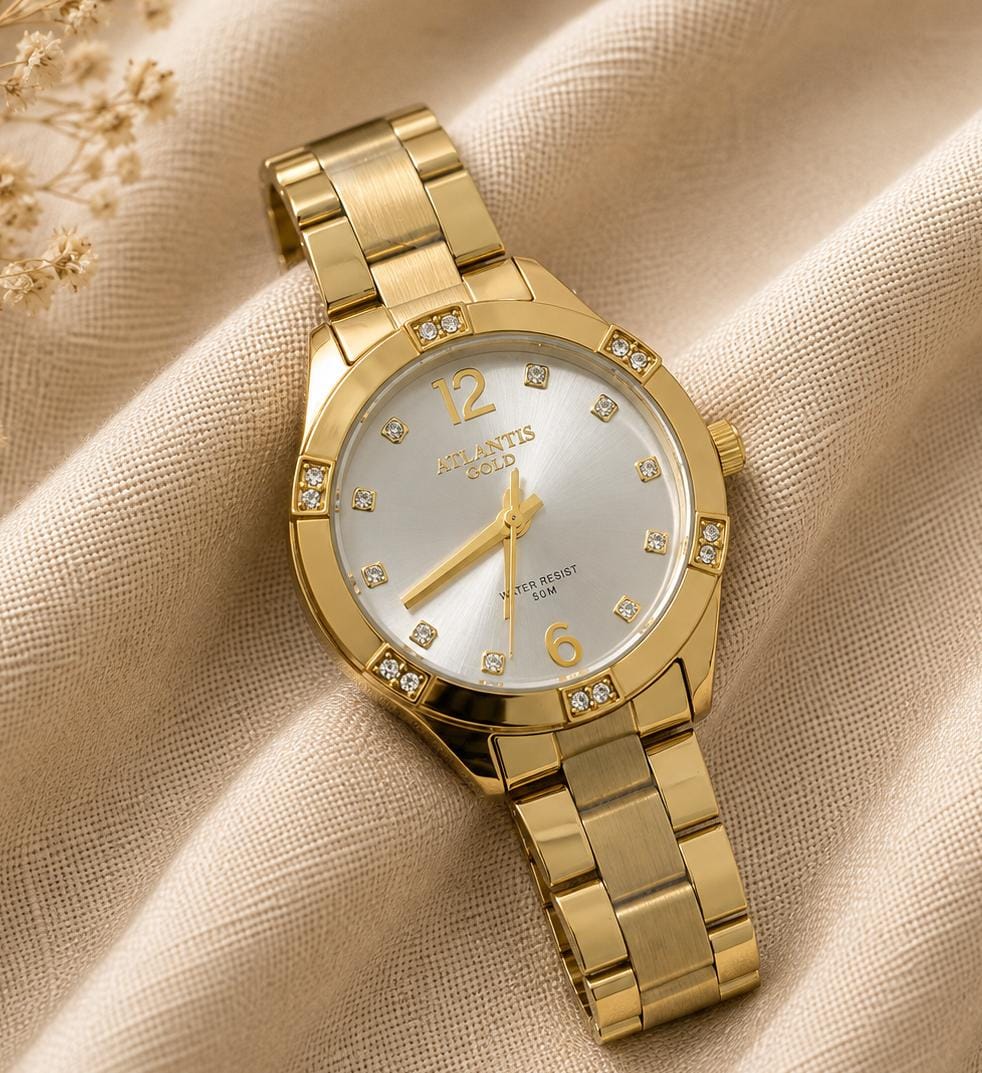 Relógio Dourado Altantis B8114DB