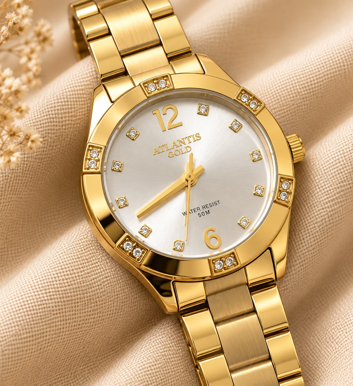 Relógio Dourado Altantis B8114DB