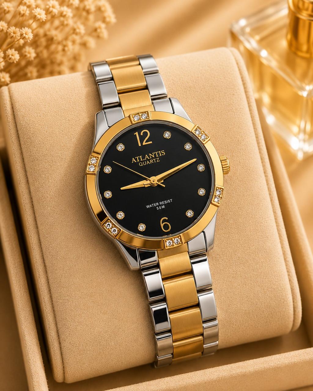 Relógio Dourado Altantis B8114MP