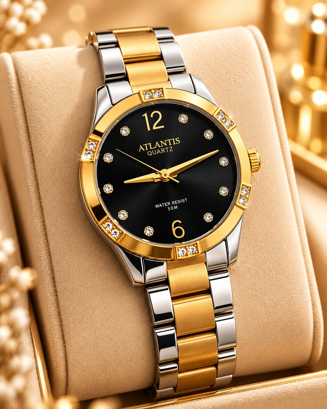 Relógio Dourado Altantis B8114MP