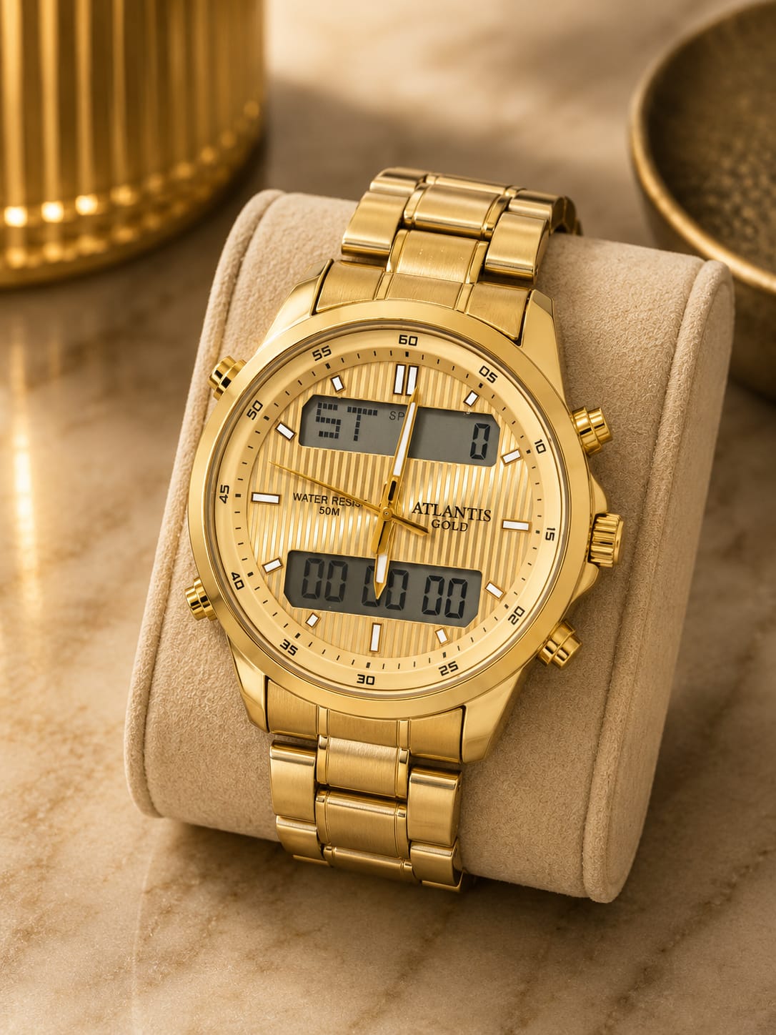 Relógio Dourado Altantis G8059D