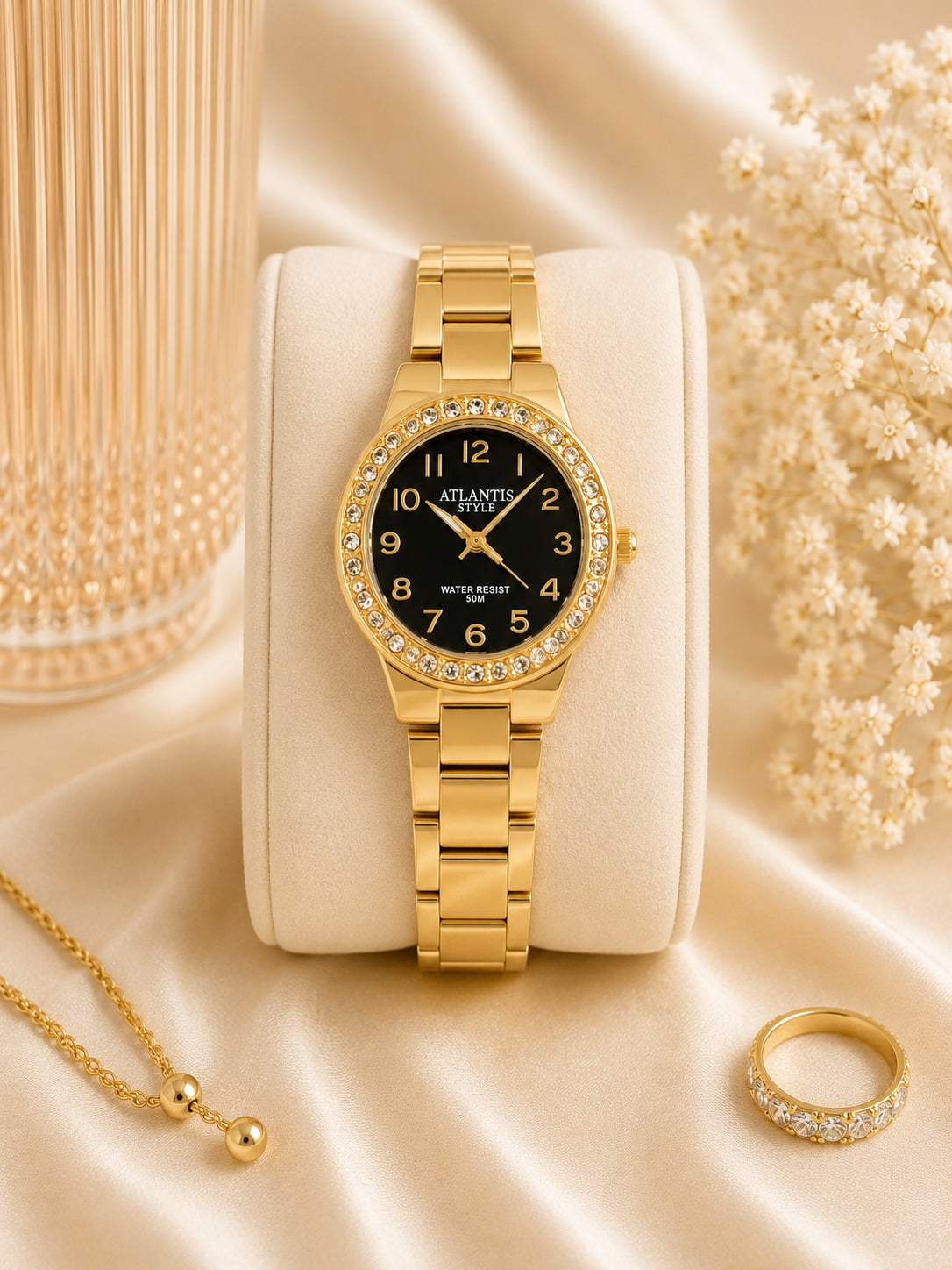 Relógio Feminino Altantis Dourado W9014DP