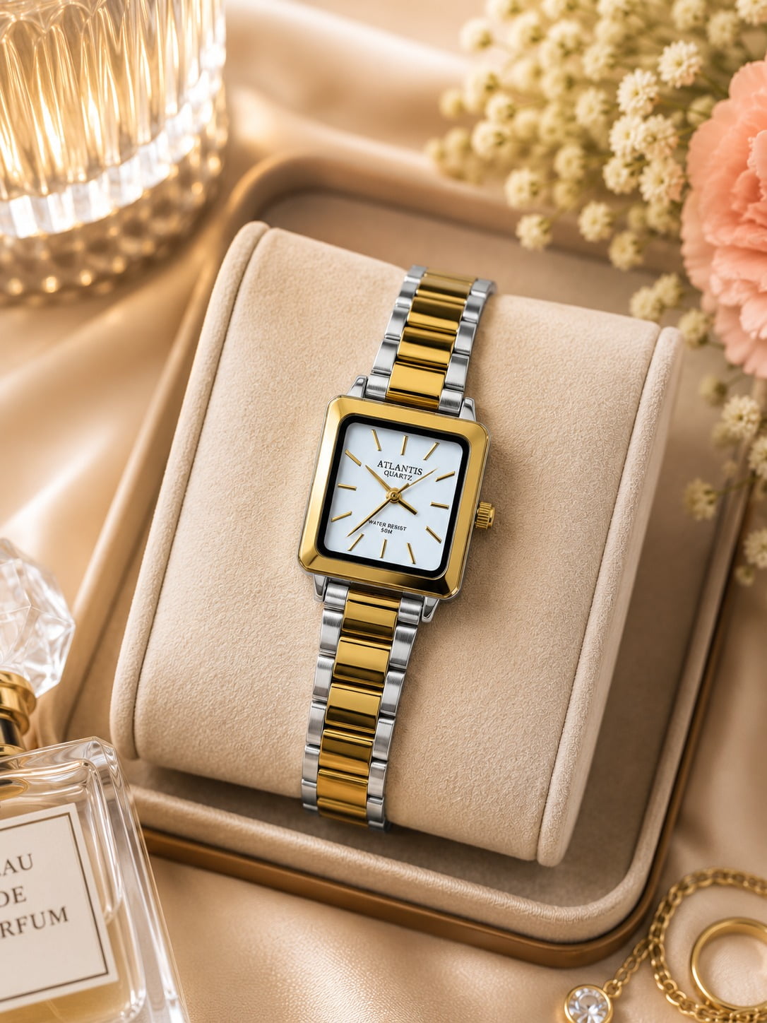 Relógio Feminino Altantis Prata W8115MB