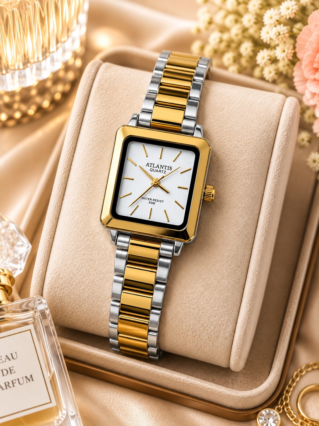 Relógio Feminino Altantis Prata W8115MB