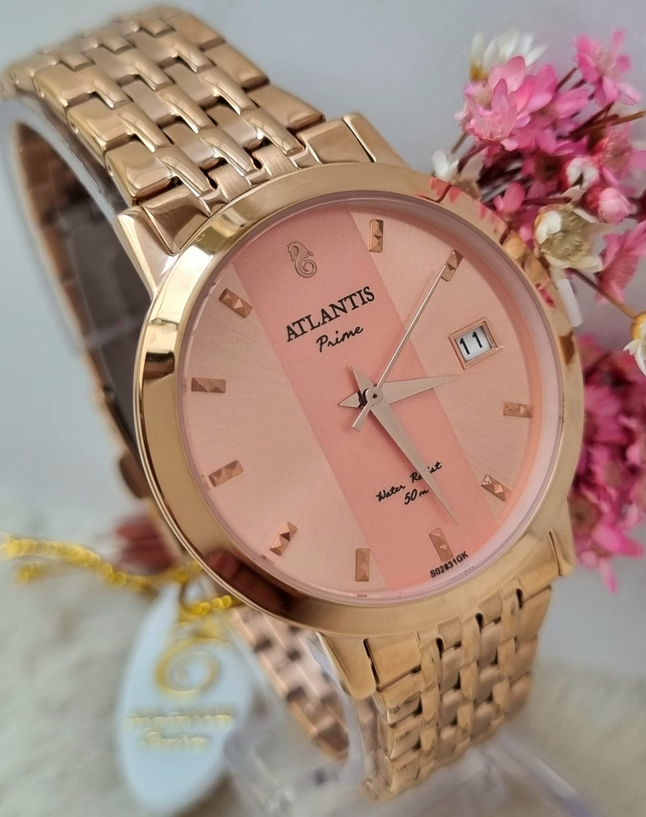 Relógio Feminino em Aço Atlantis Rose S028G