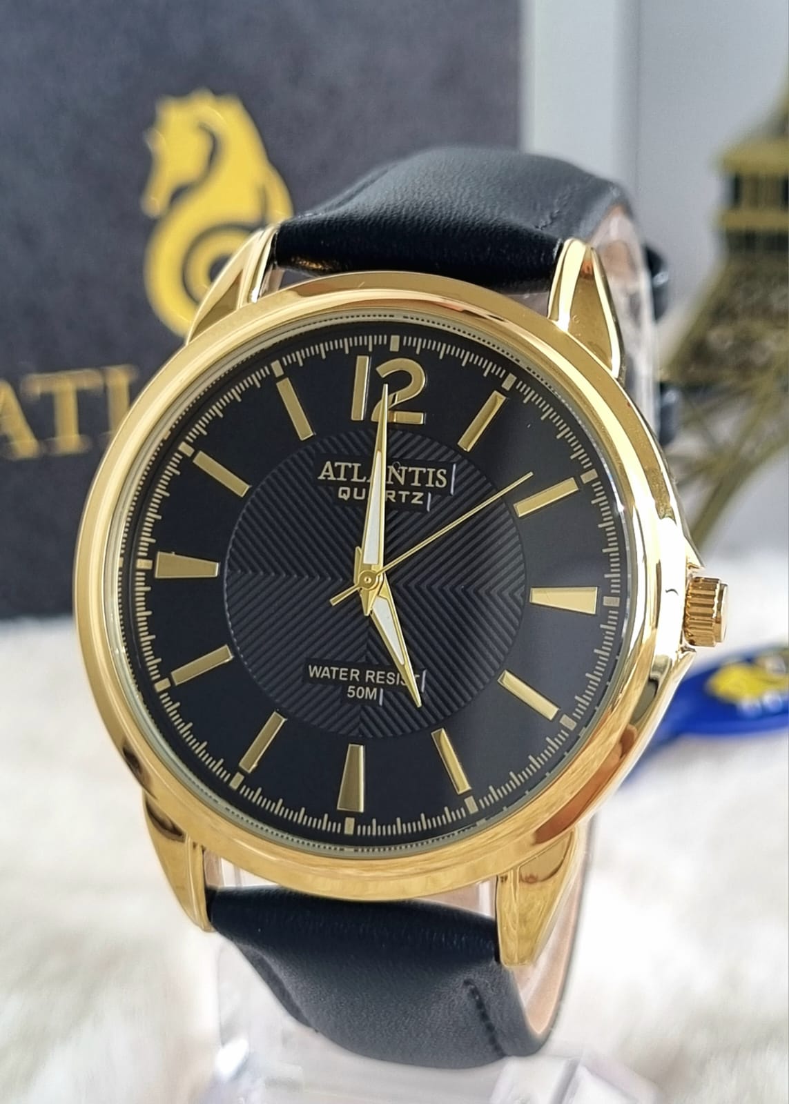 Relógio Masculino Atlantis em Couro A8039