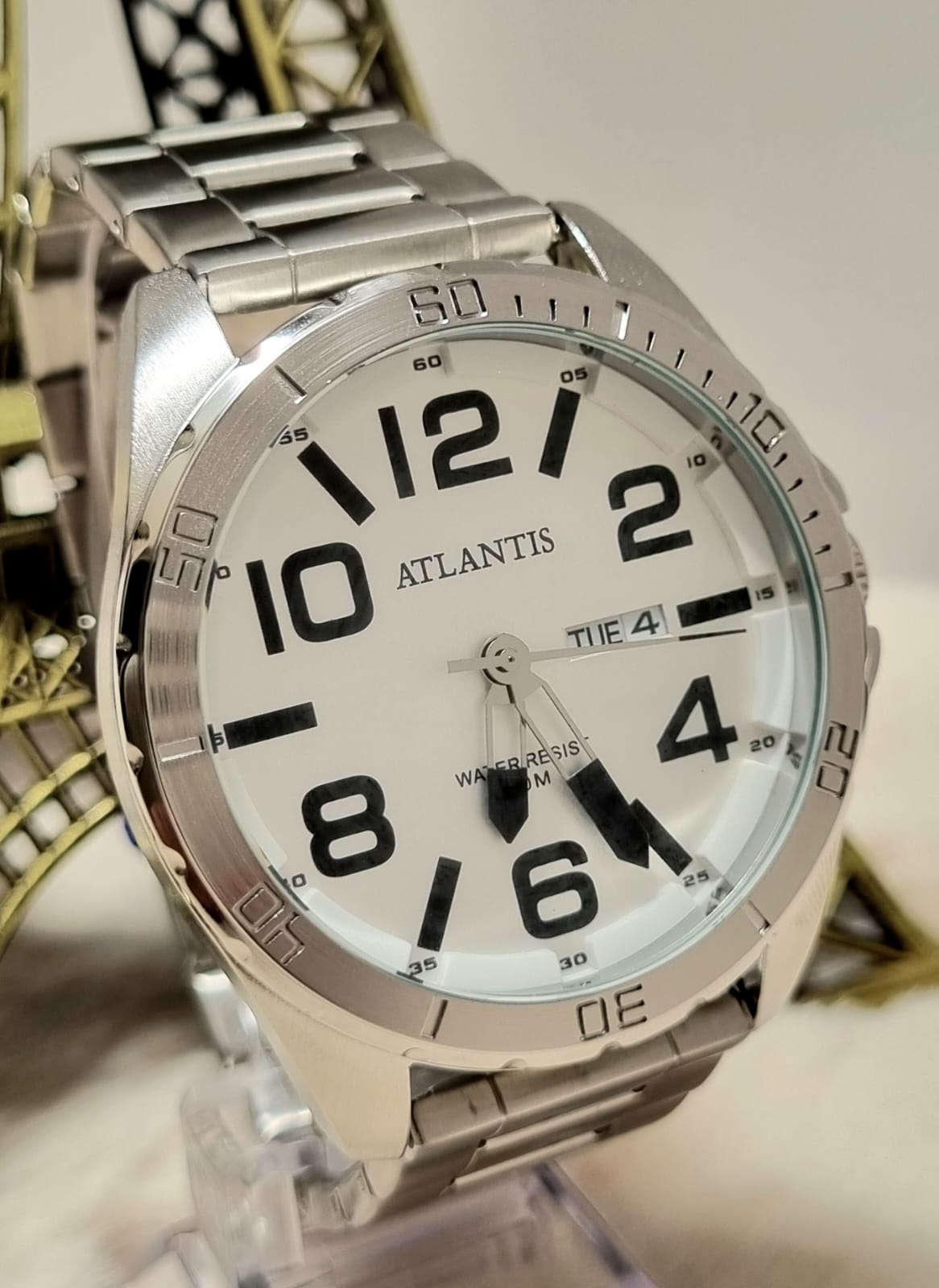 Relógio Masculino Prata Atlantis A34192