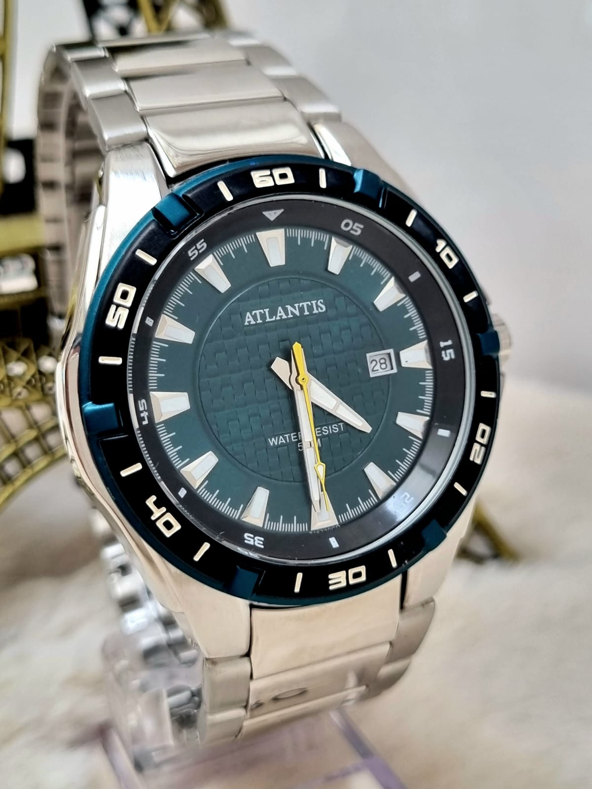 Relógio Masculino Prata Atlantis G3163