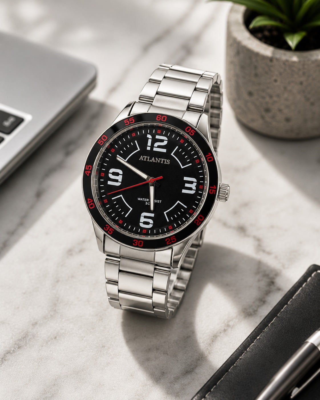 Relógio Prata Atlantis G8007 Lançamento