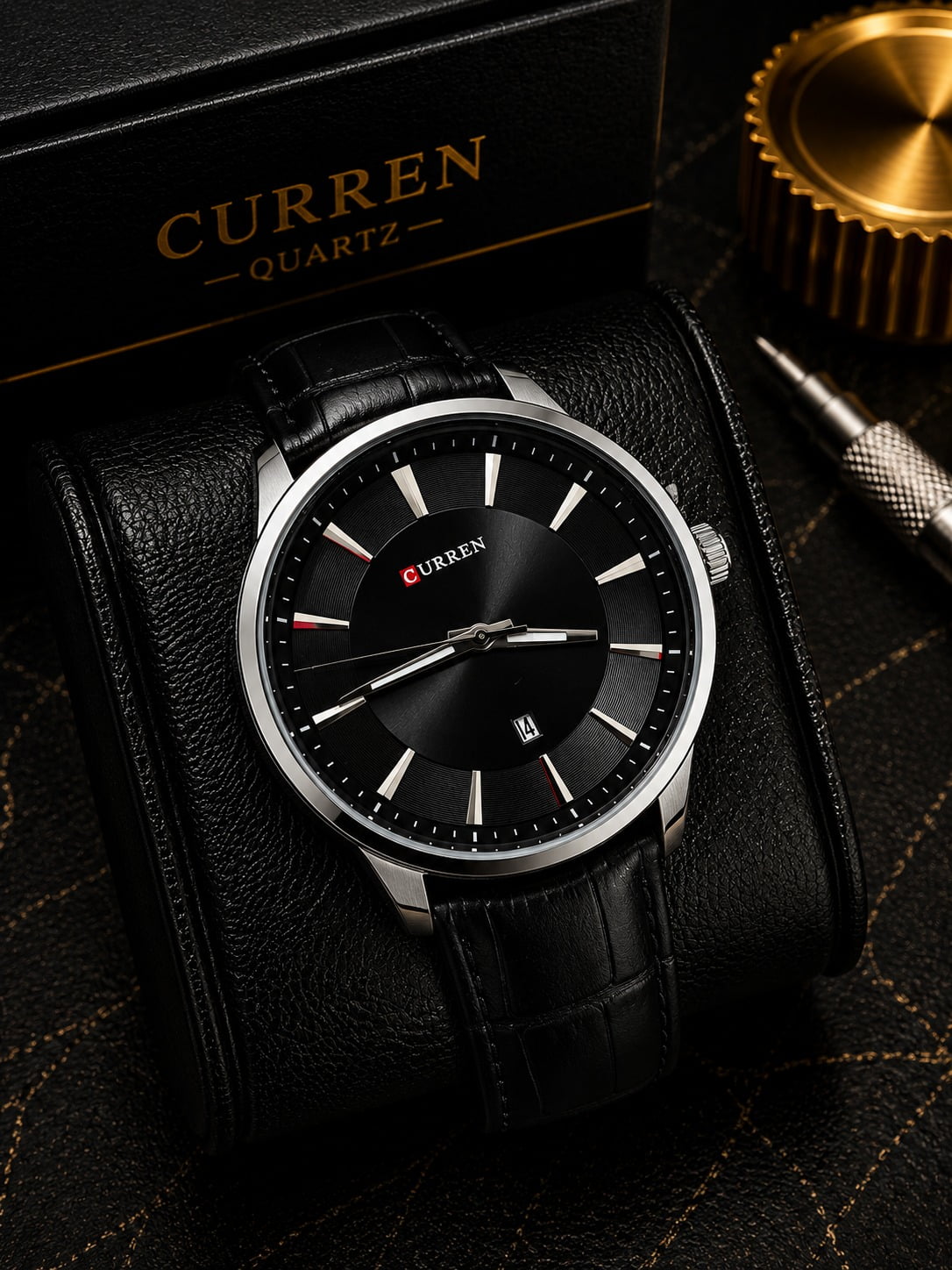 Relógio Curren Masculino Couro M8365PPP