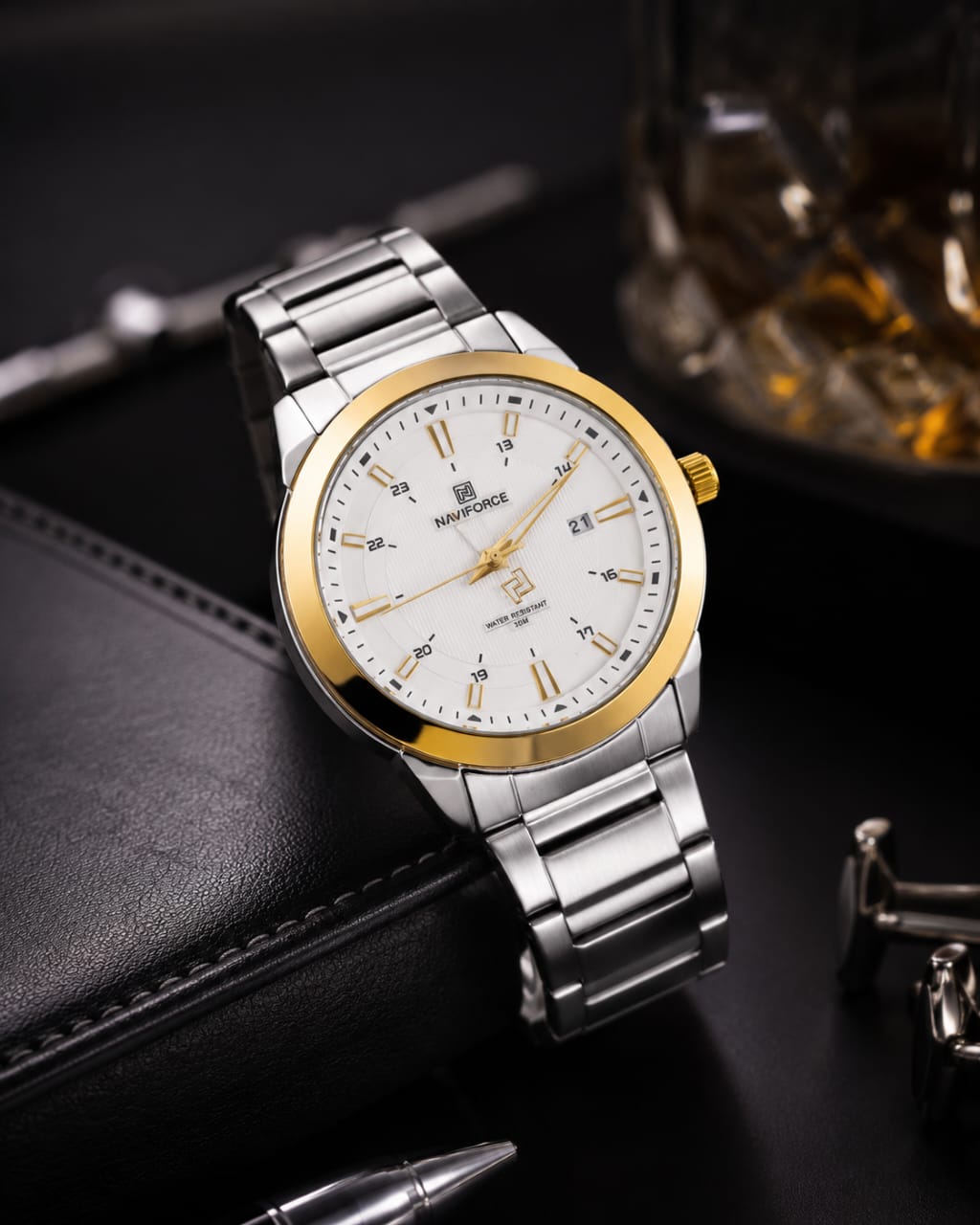 Relógio Masculino Branco Naviforce 8029 