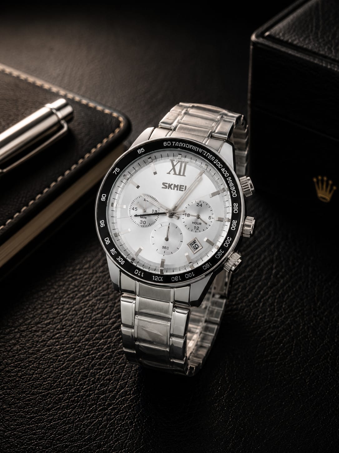 Relógio Masculino Cronógrafo Prata 9096 Prata
