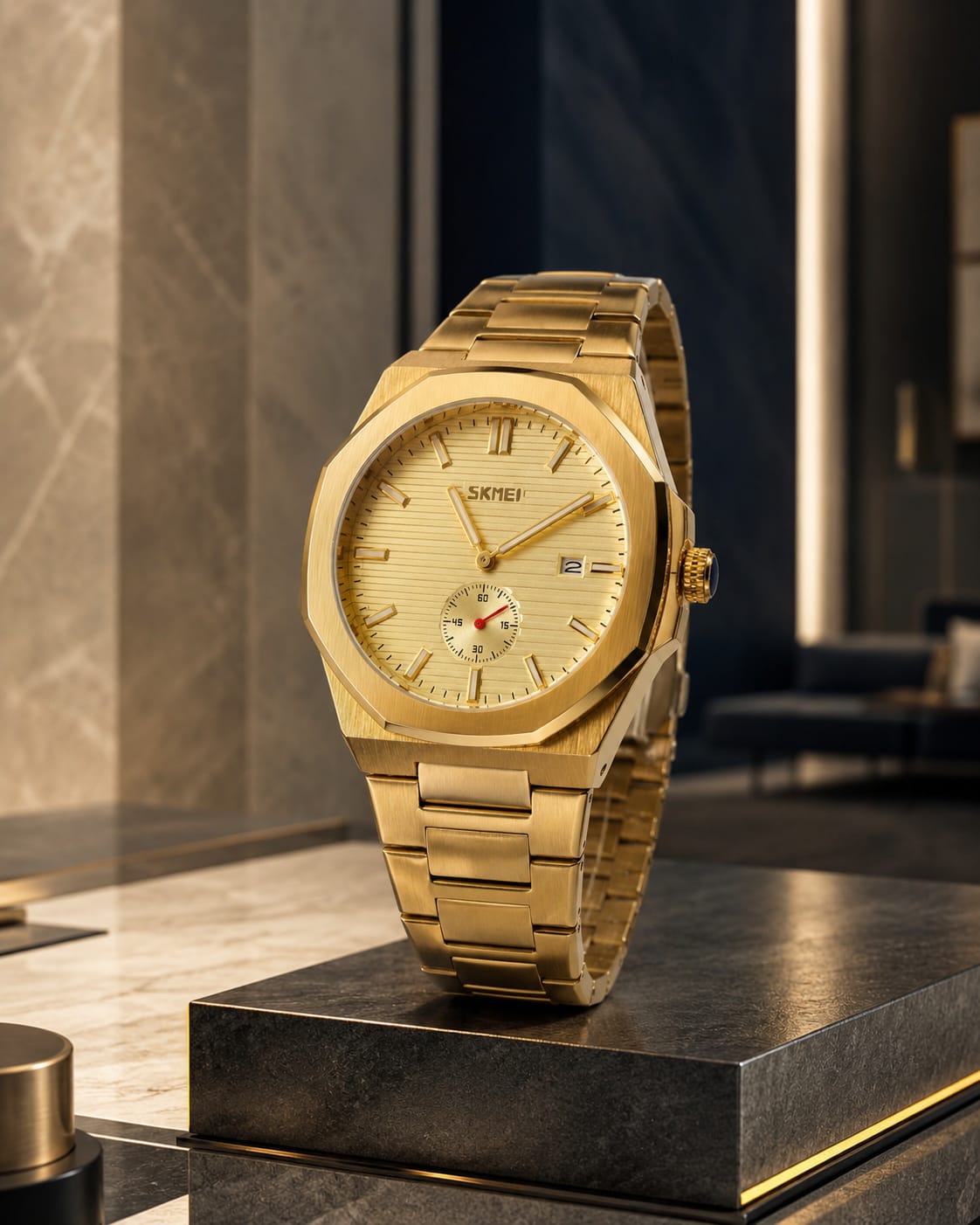 Relógio Masculino Dourado 9262