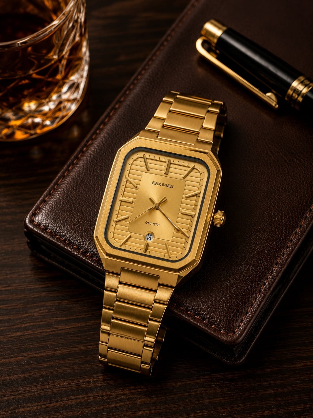 Relógio Masculino Skmei Dourado 9373