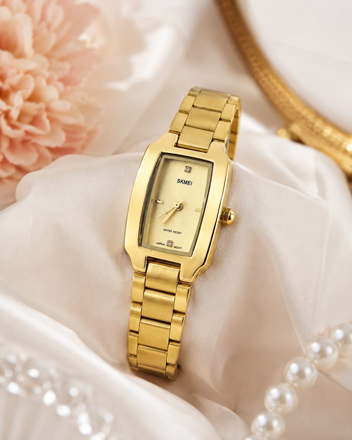 Relógio Skmei Dourado Quadrado 1400