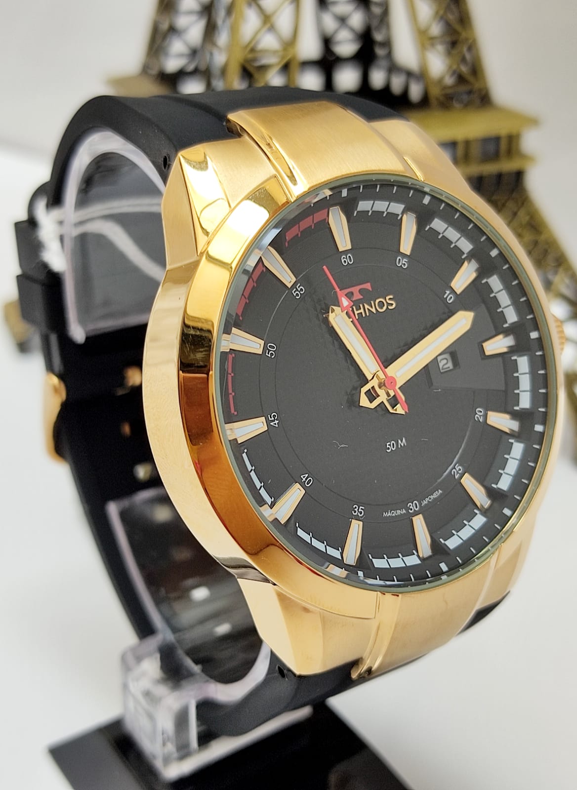 Relógio Technos Masculino Dourado Pulseira em Silicone