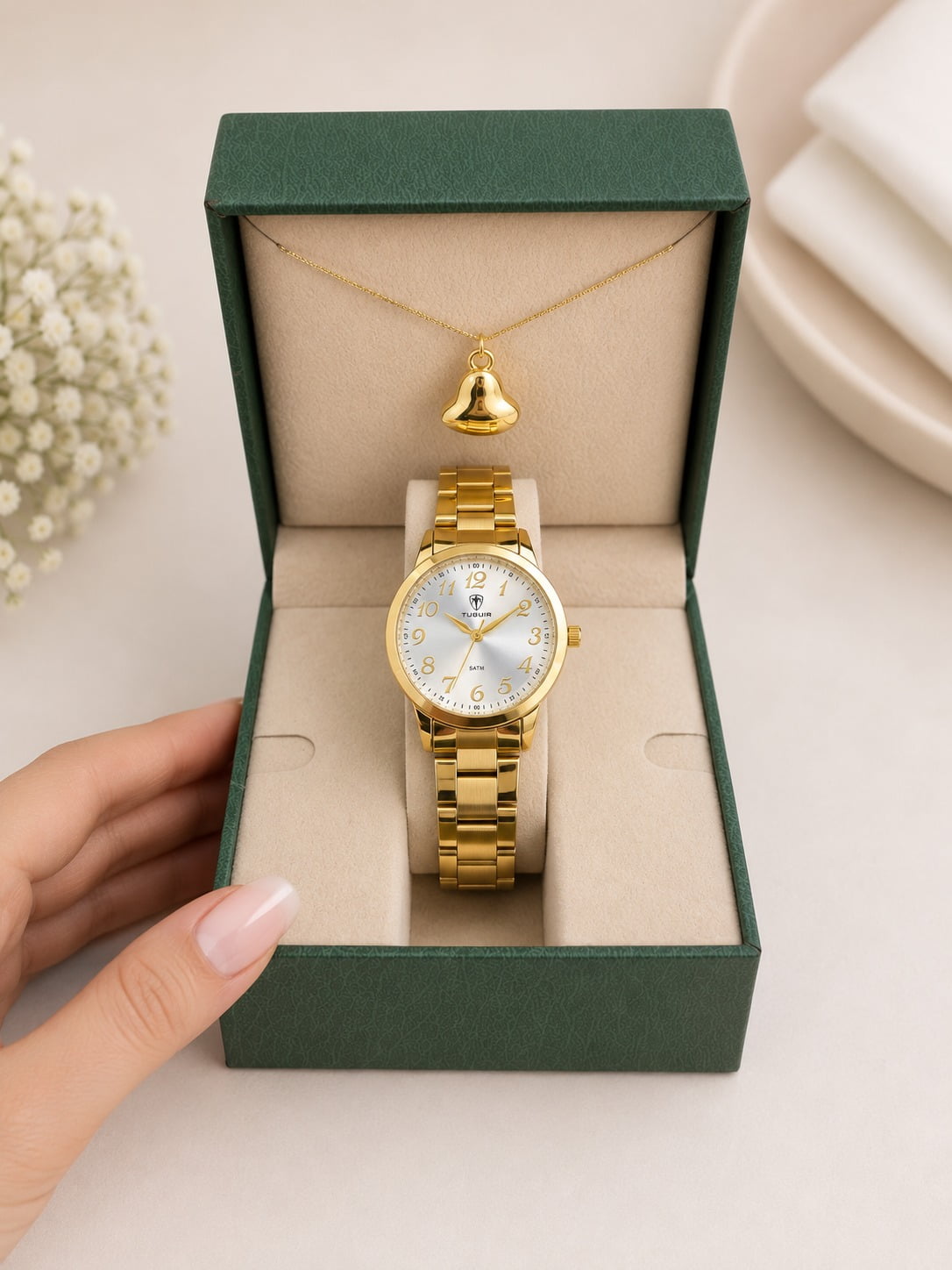 Relógio Feminino Dourado Tuguir TG35098