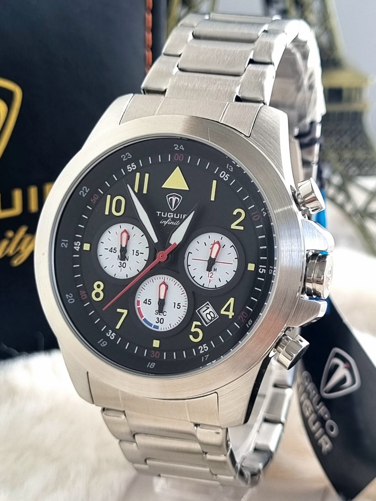 Relógio Masculino infinity Aço Cronógrafo TGI37086