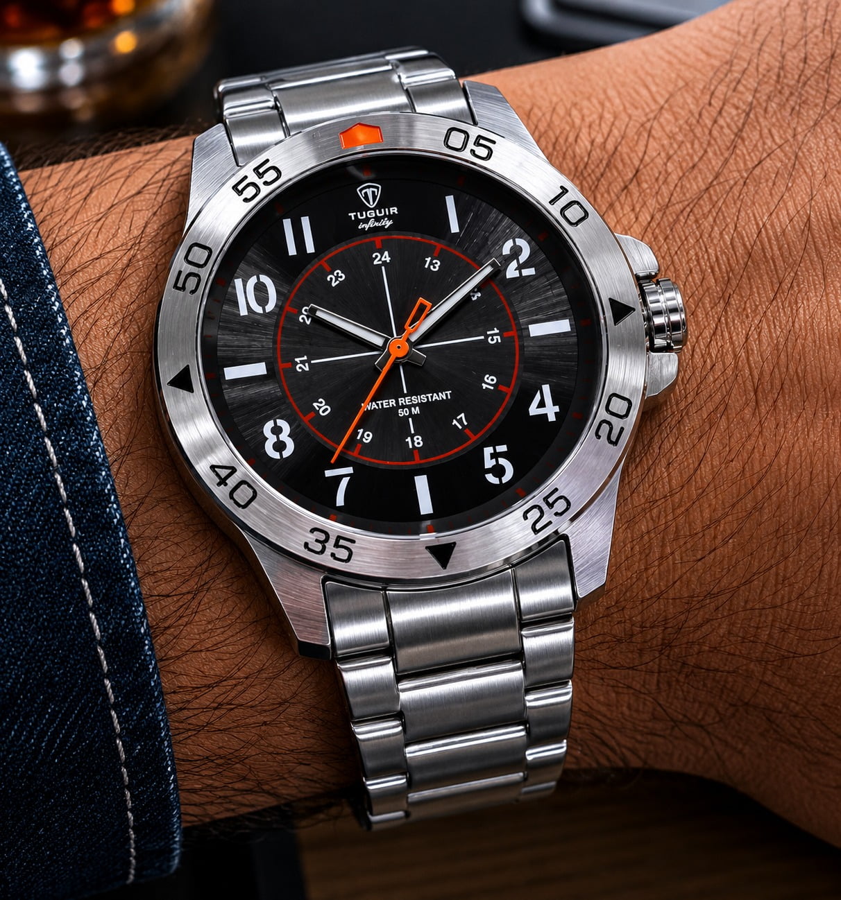 Relógio Masculino Tuguir 100% aço inox TGI37172