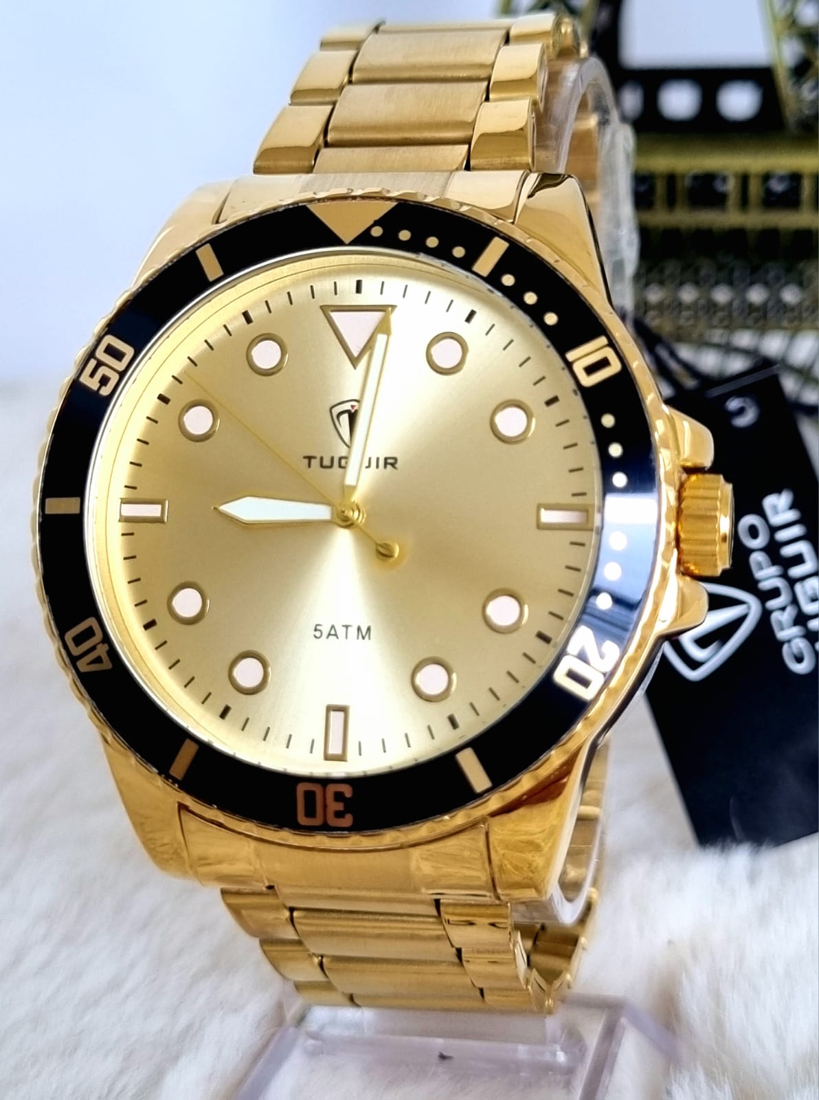 Atacado Relógio  Masculino Dourado Tuguir