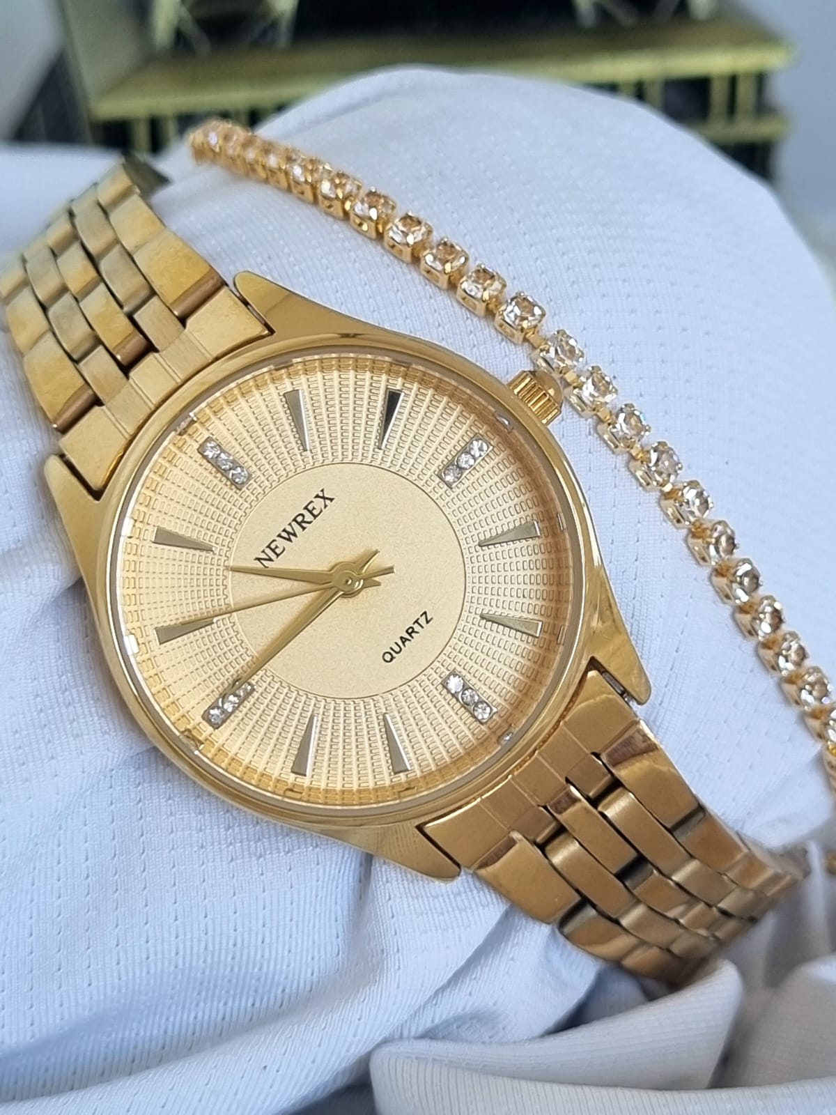 Relógio Feminino Dourado Newrex w4950lK1