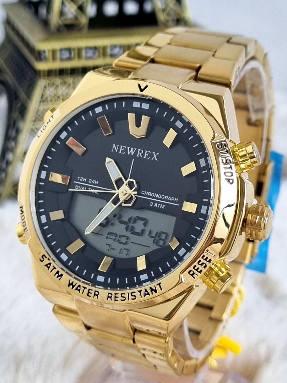 Relógio Digiana Dourado Masculino Newrex kt1962