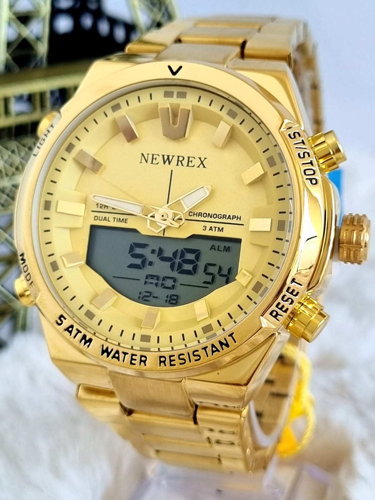 Relógio Digiana Dourado Masculino Newrex kt1962D 
