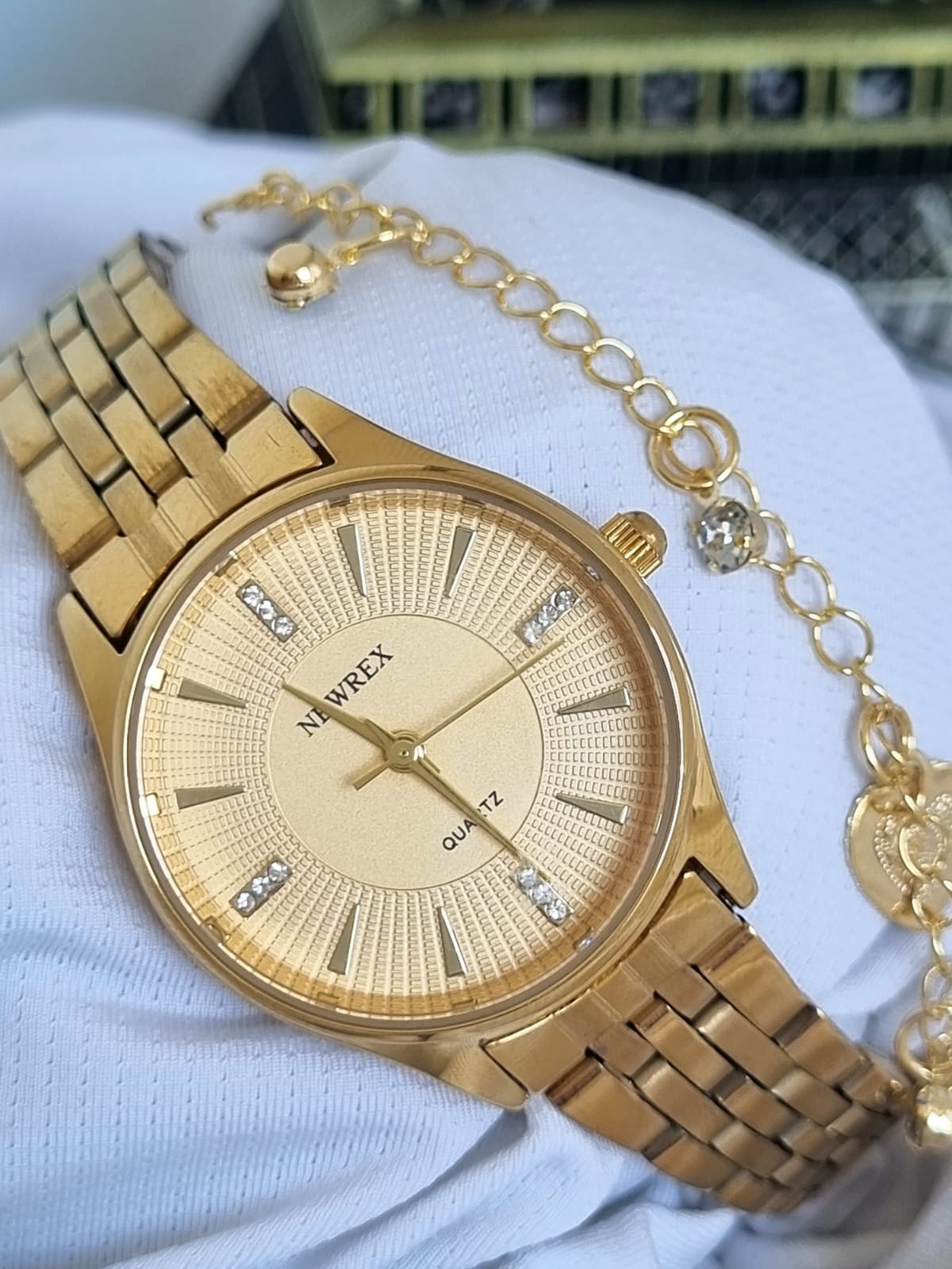 Relógio Feminino Dourado Newrex w4950lK2