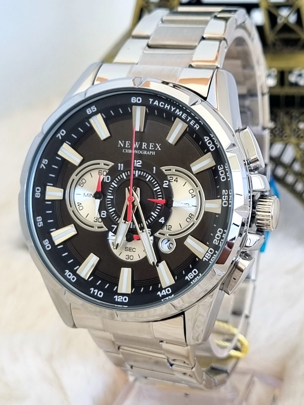 Relógio Masculino Cronógafo Newrex N6028 Prata