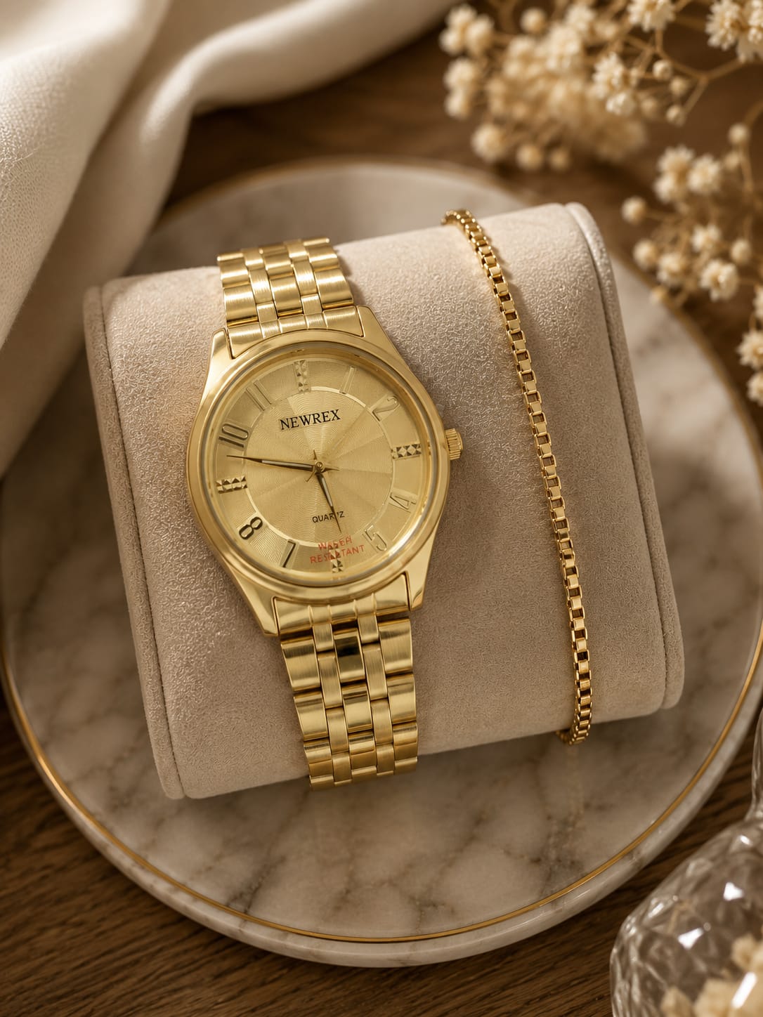 Relógio Newrex Feminino Dourado W4517G