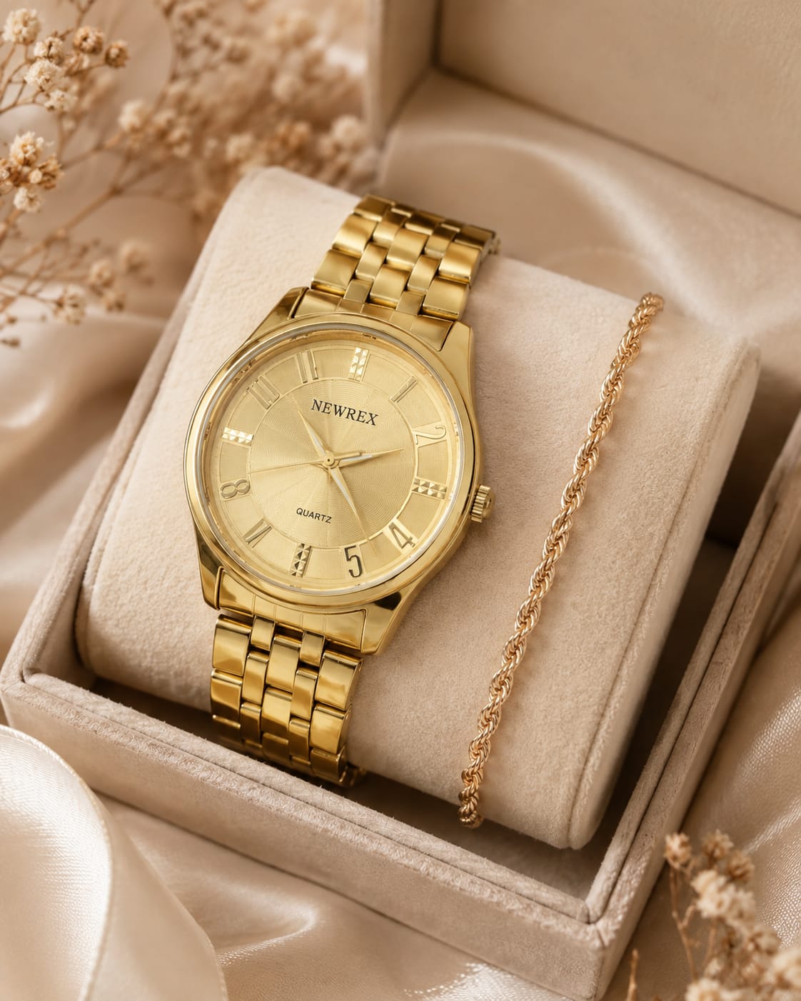 Relógio Newrex Feminino Dourado W4517G