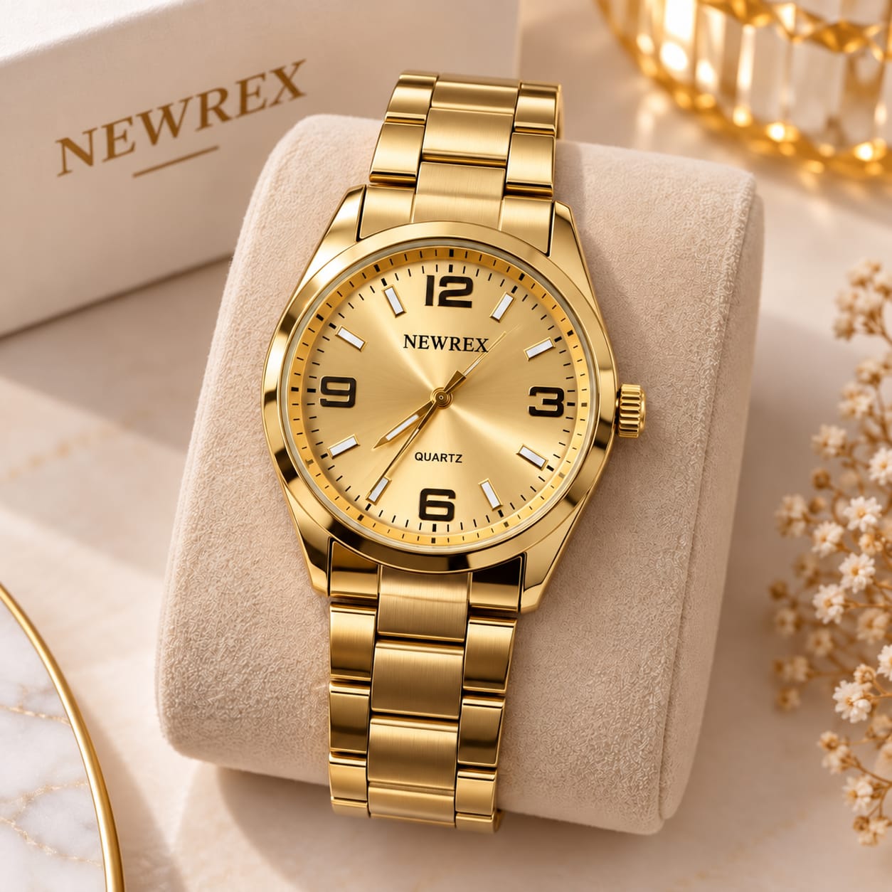 Relógio Newrex Feminino Dourado W4644