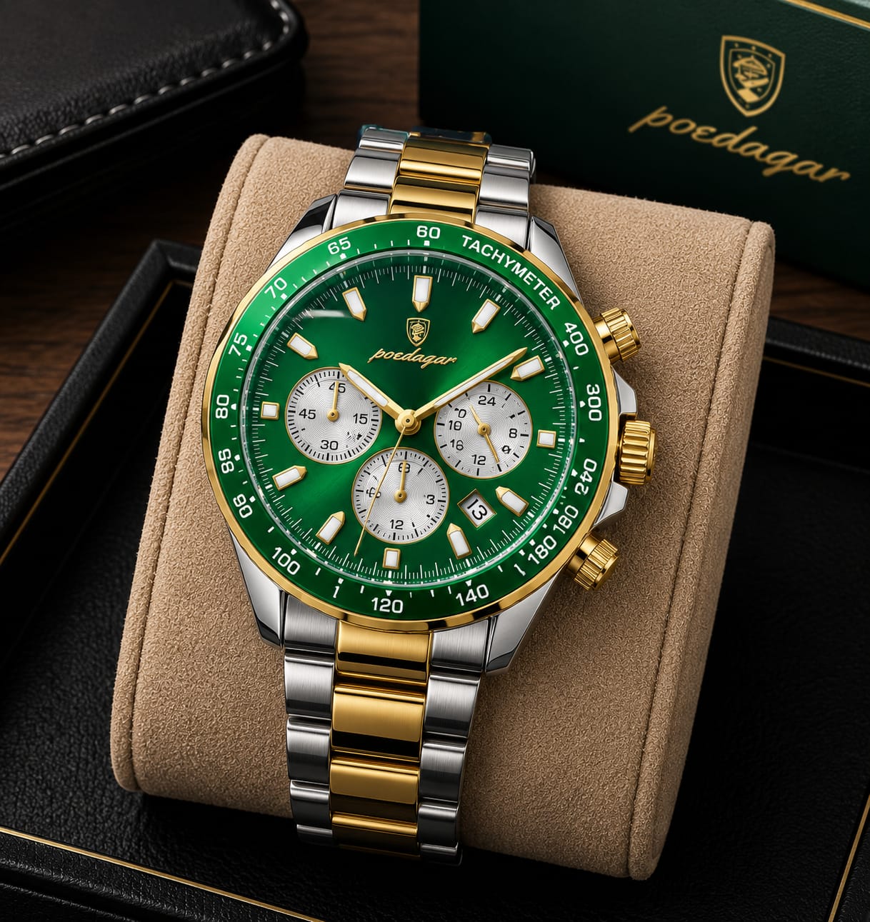Relógio Masculino Verde Poedgar 815B