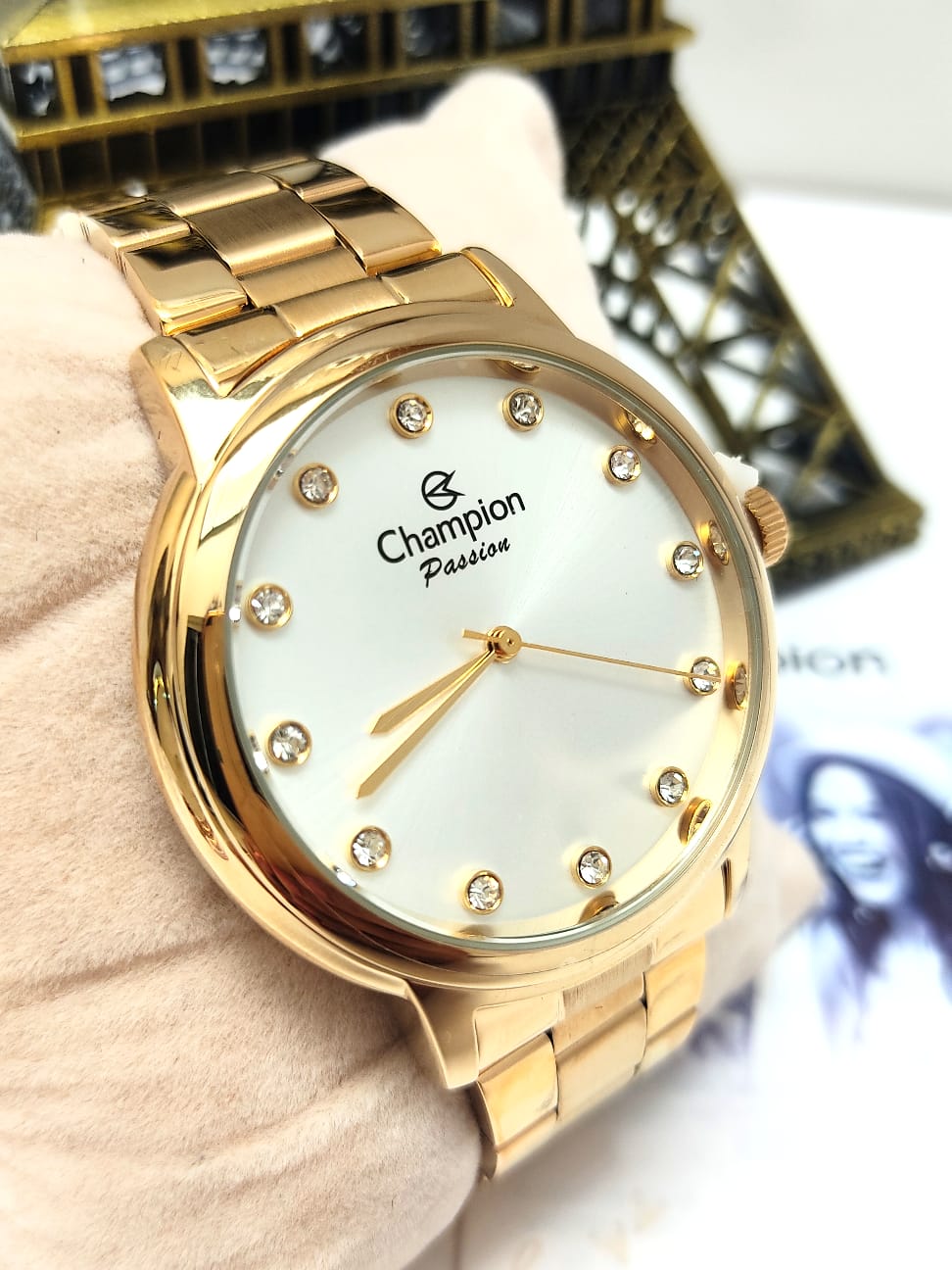 Relógio Champion Feminino Dourado CN29874H