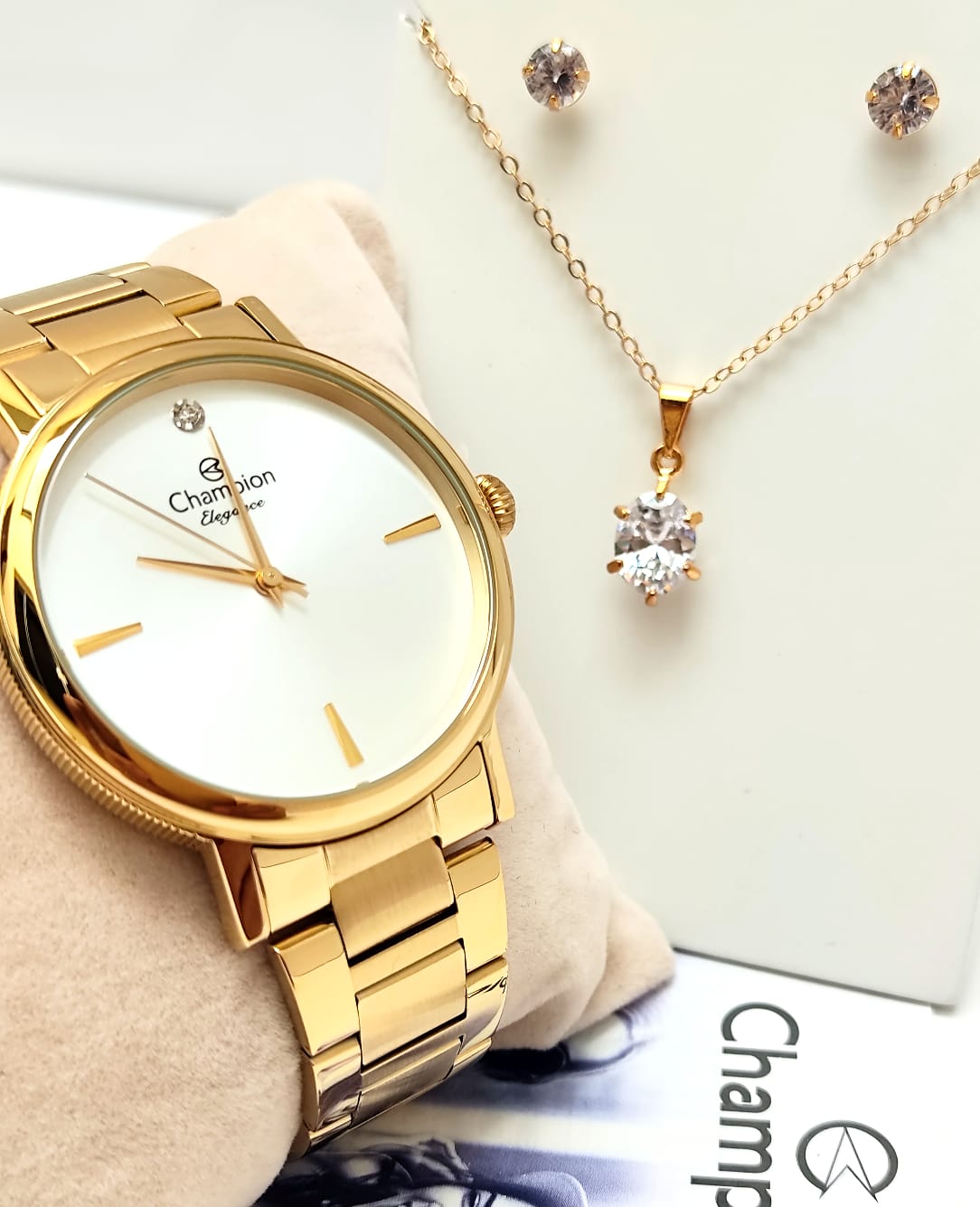 Relógio Champion Dourado Feminino CN25896W